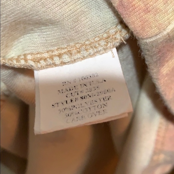 ONE WORLD PALE SAGE/PINK SZ XL V NECK TEE COT/POLY - Picture 6 of 6